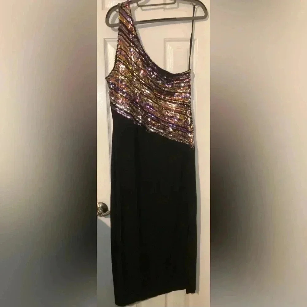 - Sequin One-Shoulder Dress - Picture 6 of 15